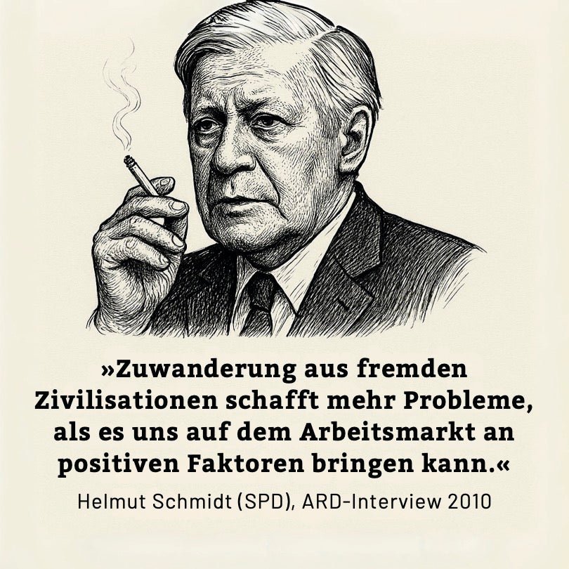 50 Aufkleber „Helmut Schmidt gegen Masseneinwanderung“ - Nette Aufkleber
