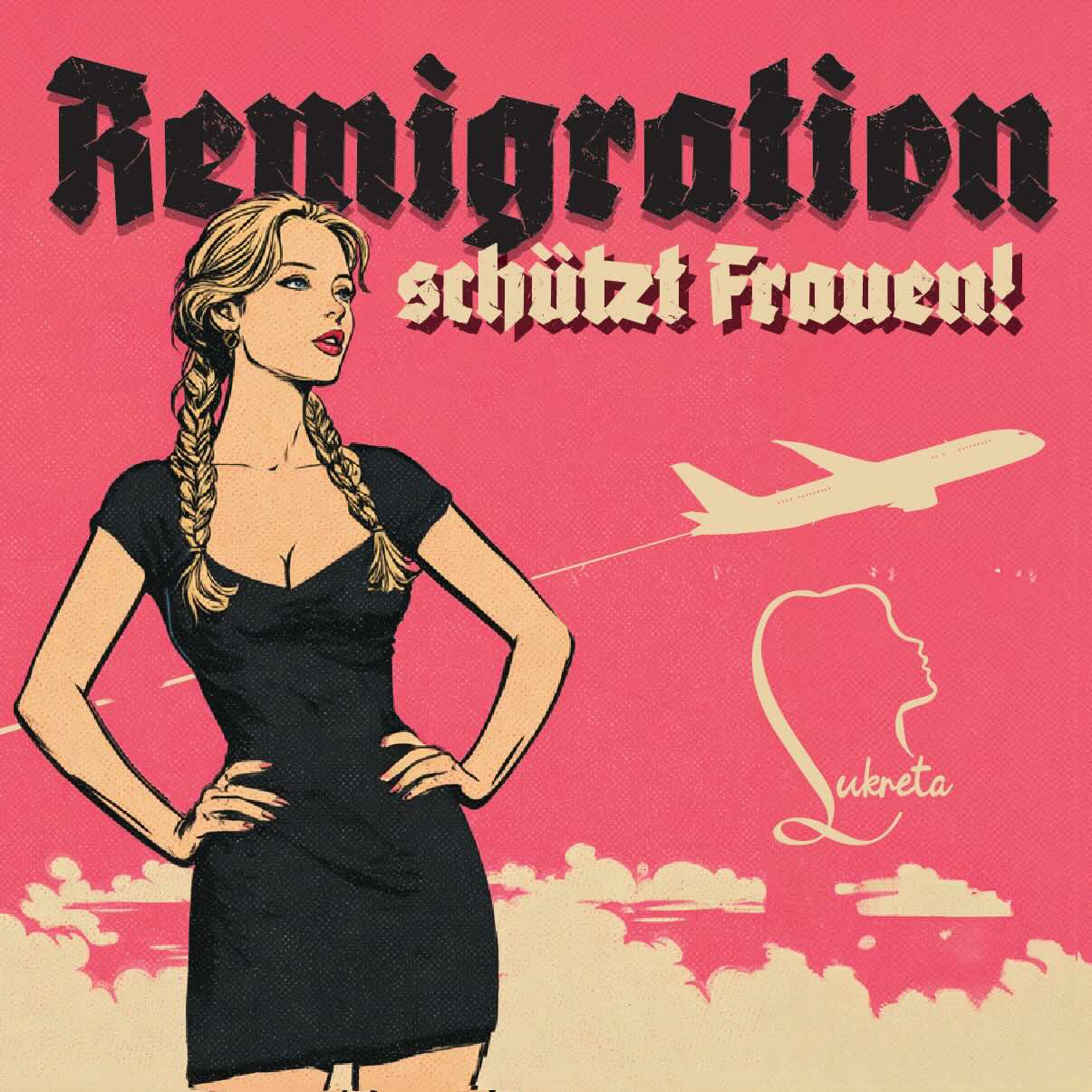 50 Aufkleber „Lukreta - Remigration schützt Frauen“ - Nette Aufkleber