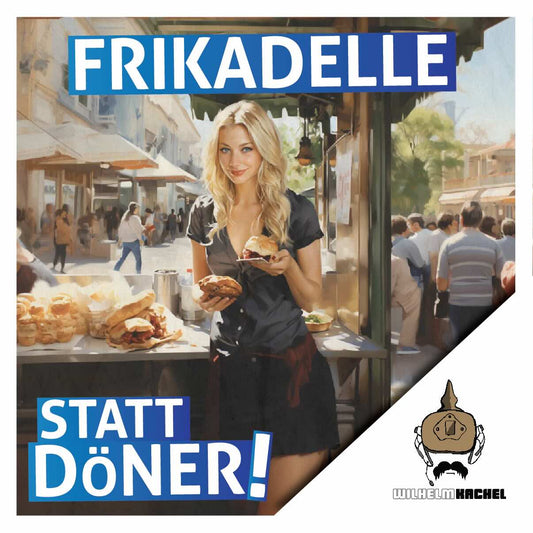 50 Aufkleber „Frikadelle statt Döner!“ - Wilhelm Kachel - Nette Aufkleber