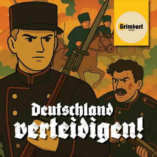 50 Aufkleber „Grimbart Studio - Deutschland verteidigen!“ 1813 - Nette Aufkleber