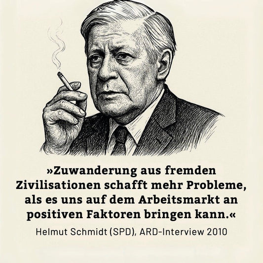 50 Aufkleber „Helmut Schmidt gegen Masseneinwanderung“ - Nette Aufkleber