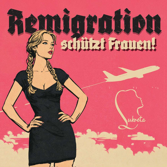 50 Aufkleber „Lukreta - Remigration schützt Frauen“ - Nette Aufkleber