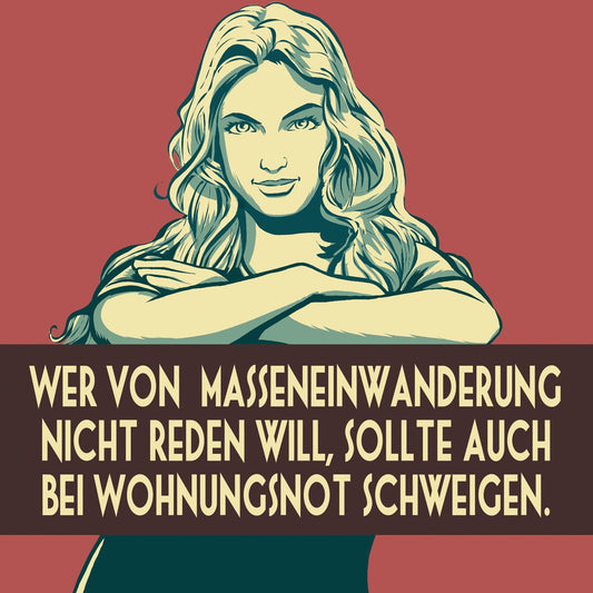 50 Aufkleber „Tilda: Wer von Masseneinwanderung nicht reden will“ - Nette Aufkleber