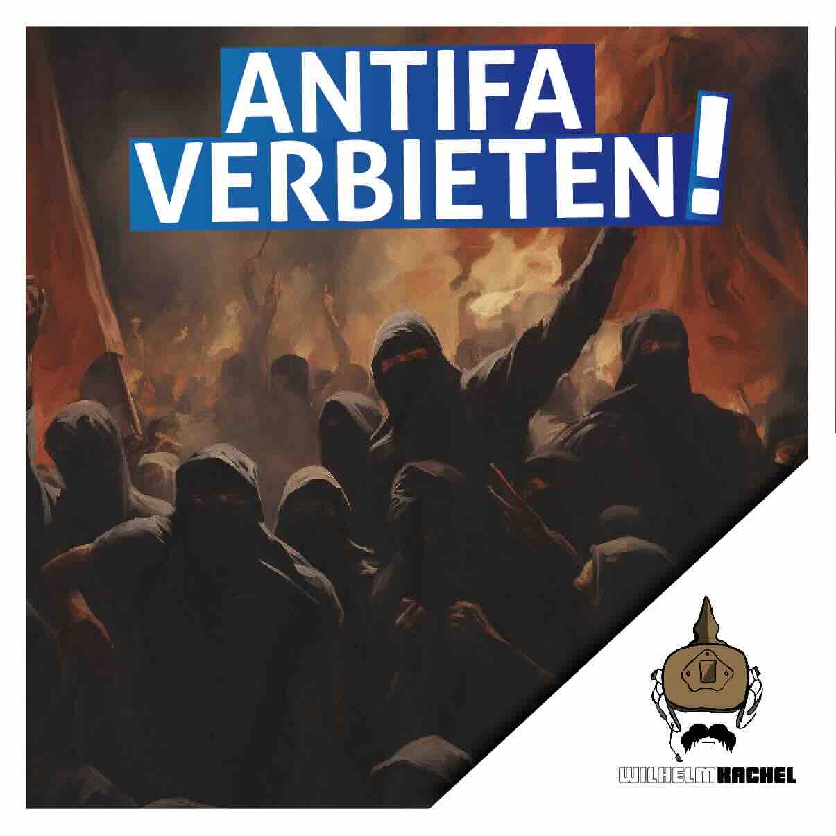 50 Aufkleber „Wilhelm Kachel - Antifa verbieten!“