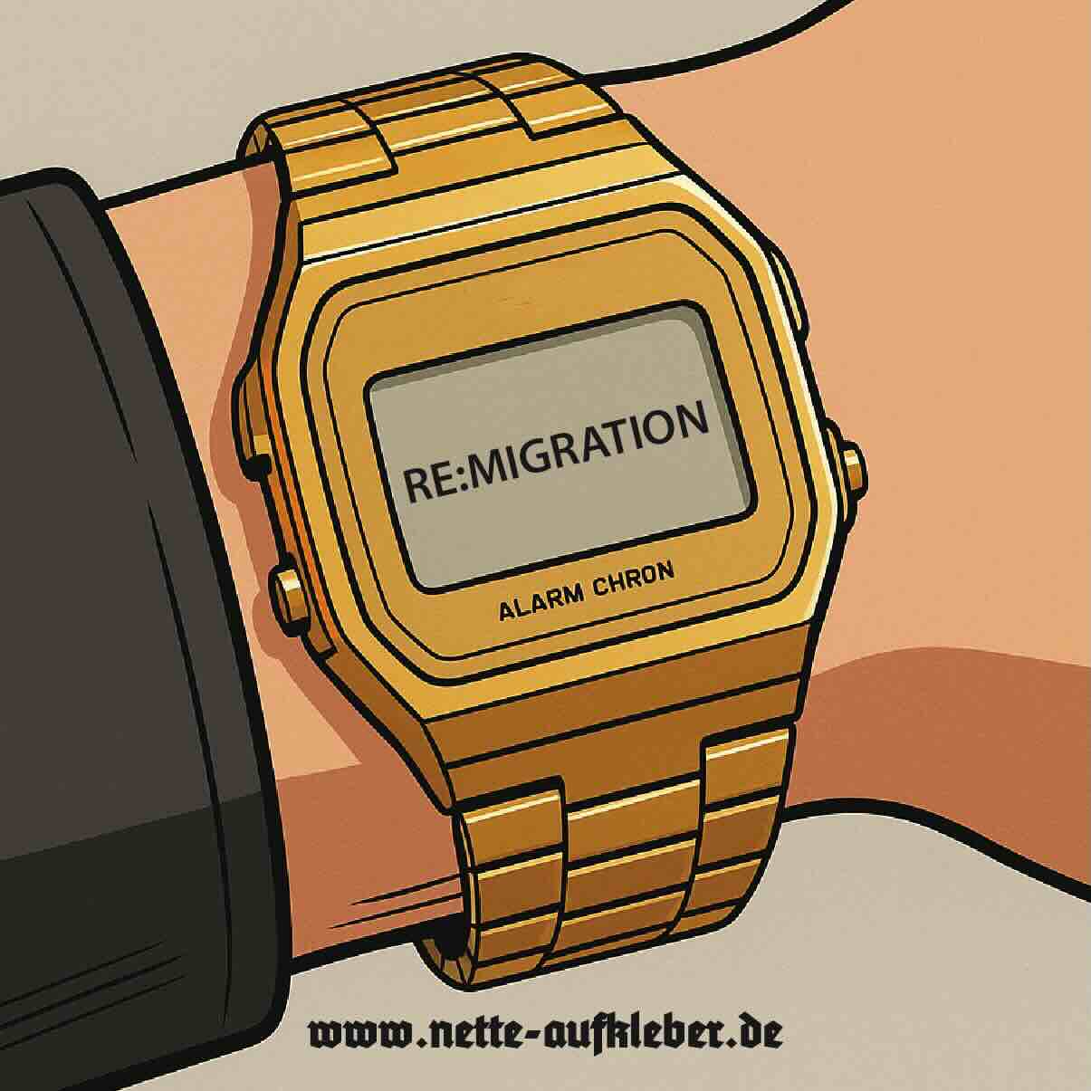 50 Aufkleber „Remigration - Alarm Chron“