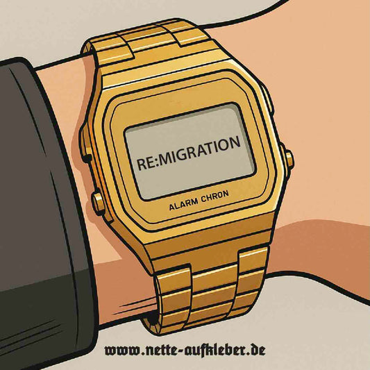 50 Aufkleber „Remigration - Alarm Chron“