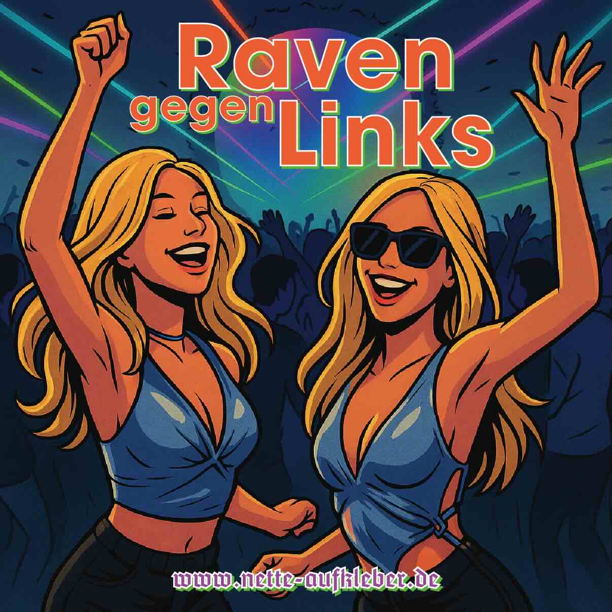 50 Aufkleber „Raven gegen Links!“