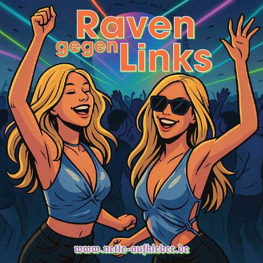 50 Aufkleber „Raven gegen Links!“